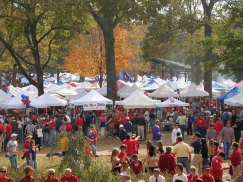 The Grove on game day at Ole Miss